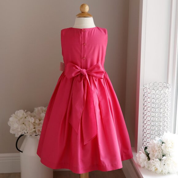 Smocked Pink Dress Size 6x Luli & Me Embroidery Vacation Party Spring Summer NWT - Picture 8 of 9